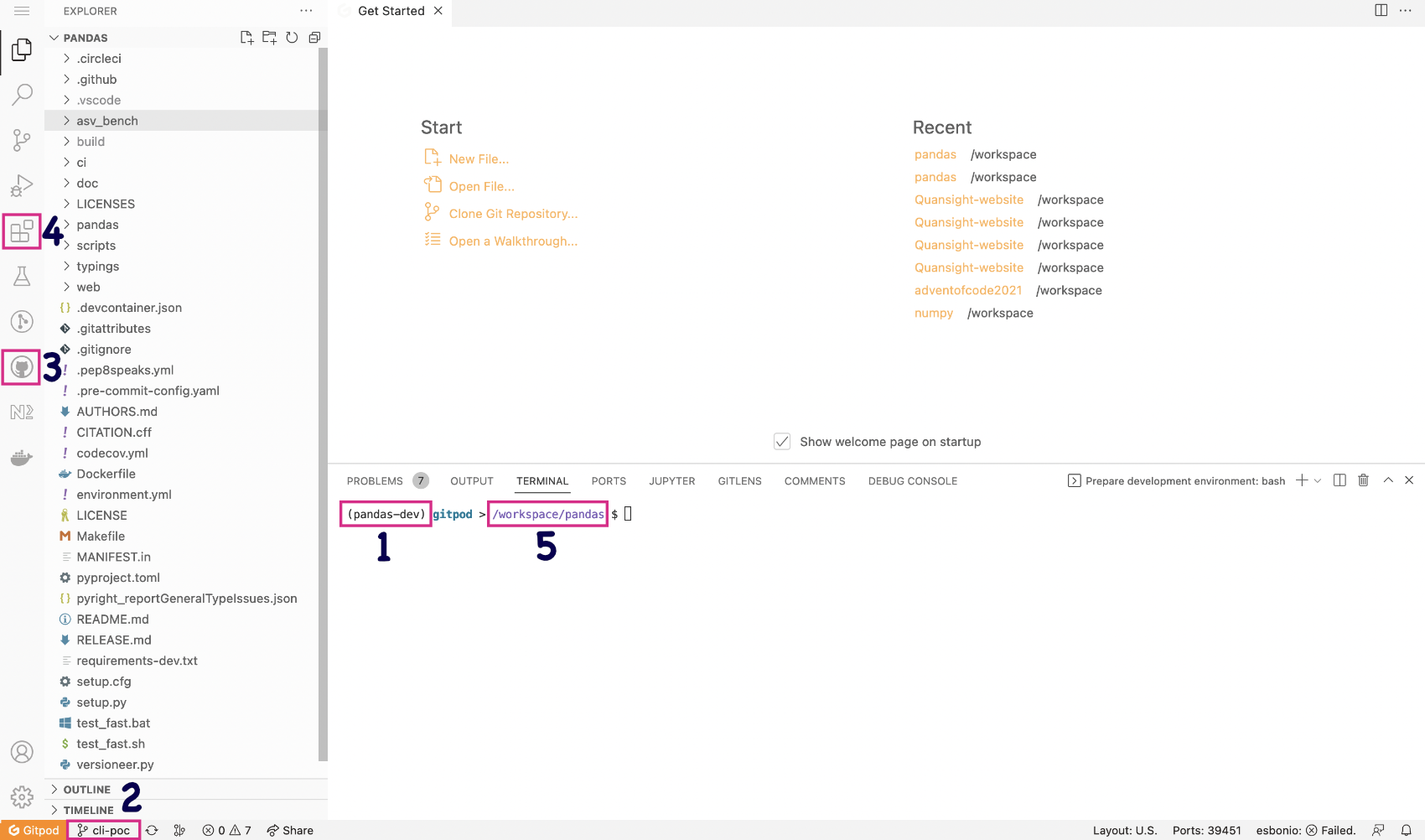 Gitpod 工作区截图